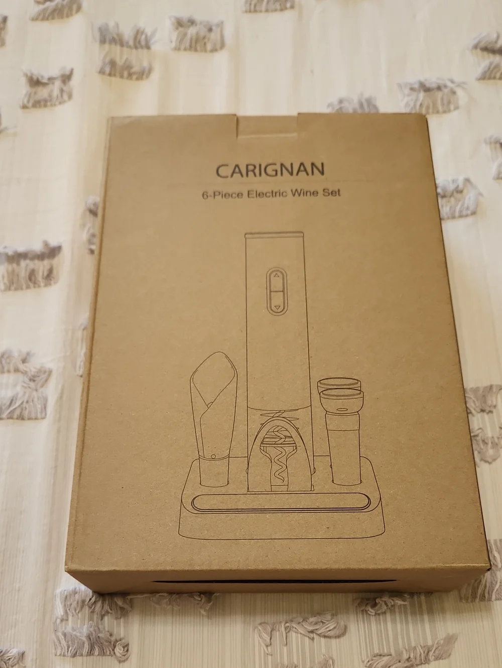 CARIGNAN 6-Piece Electric Wine Set - Natural Brown